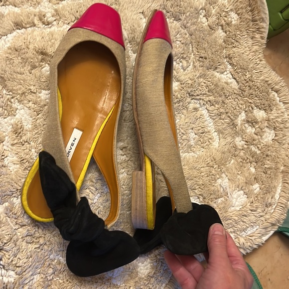 Carven shoes. Size 36. Silk, leather and suede composition - Picture 3 of 7